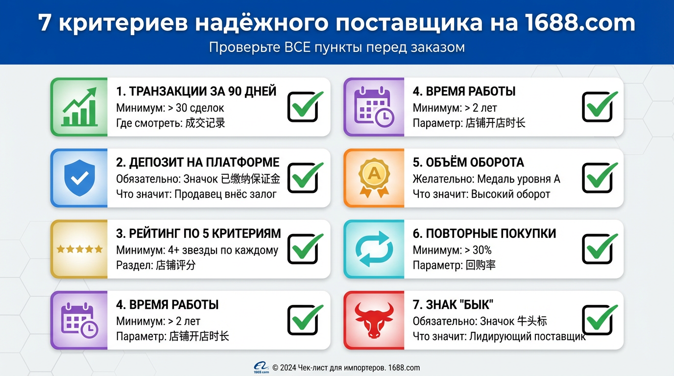 критерии надежного продавца на 1688